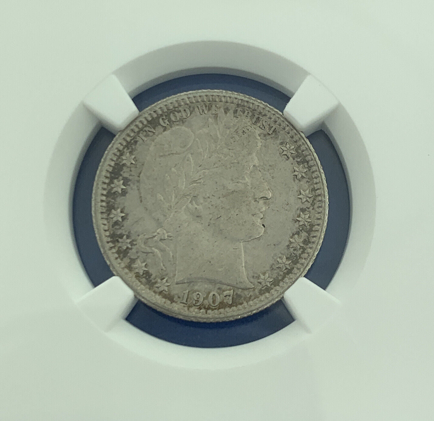 1907 O New Orleans 25c Barber Quarter 90% Silver Au Details NGC Cleaned Coin