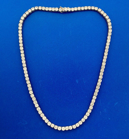 Glamorous Designer Sterling Silver Cubic Zirconia CZ Statement Tennis Necklace