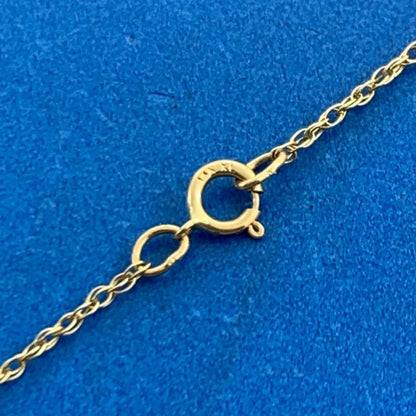 Vintage 14K Yellow Gold Diamond Ruby Accented Pendant Necklace