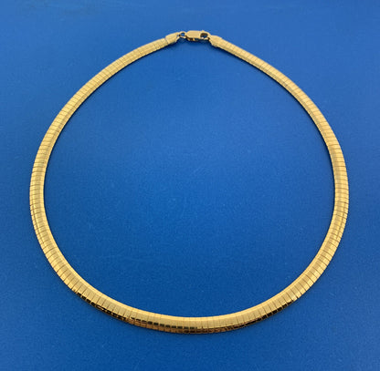 Italian Designer Milor Vermeil Sterling Silver 925 Snake Link 17" Chain Necklace