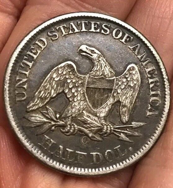 1858 O Silver Seated Liberty Half Dollar 50c Strong XF 90% Silver Scarce Coin