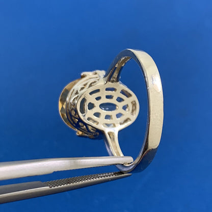 Designer Oval Citrine 925 Sterling Silver Statement Cocktail Ring