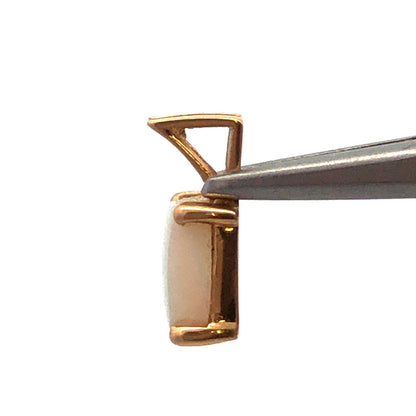 14K Yellow Gold Rectangle Cabochon Opal Petite Charm Pendant
