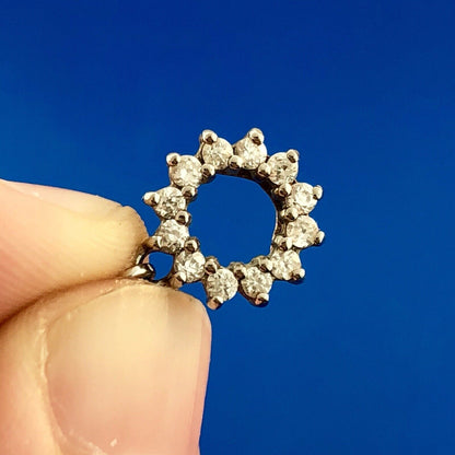 Designer 925 Sterling Silver Cubic Zirconia CZ Infinity Circle Dangle Earrings