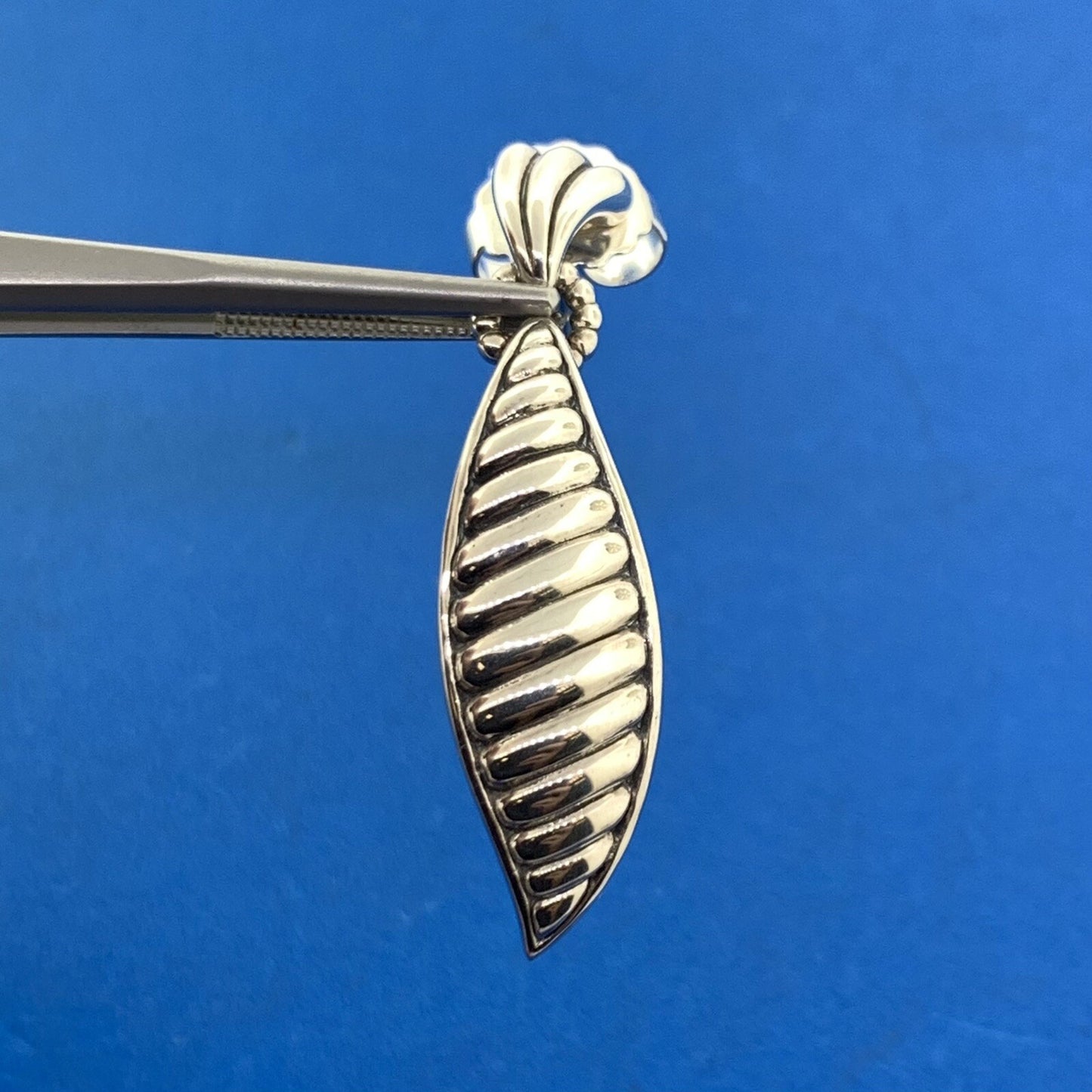 Lagos 925 Sterling Silver Leaves Collection Dangle Drop Statement Earrings
