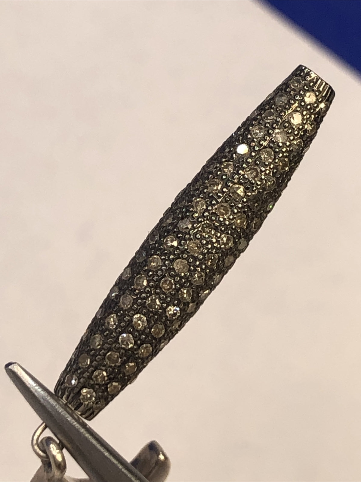 Designer Mignon Faget 925 Sterling Silver Diamond Acanthus Leaf Pendant Necklace