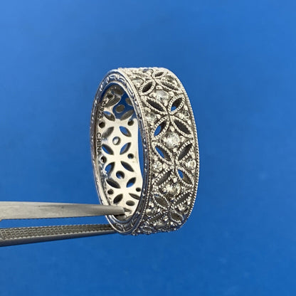 Tacori 925 Designer 925 Sterling Silver Cubic Zirconia CZ Art Deco Style Ring