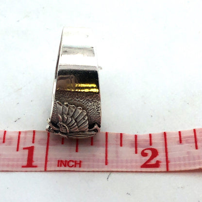 925 Sterling Silver Wings Of Isis Scarab Protection Tapered Cigar Band Ring