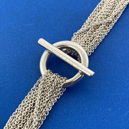 Authentic Tiffany & Co Heart Ornament Mesh Chain Twenty Strand Toggle Necklace