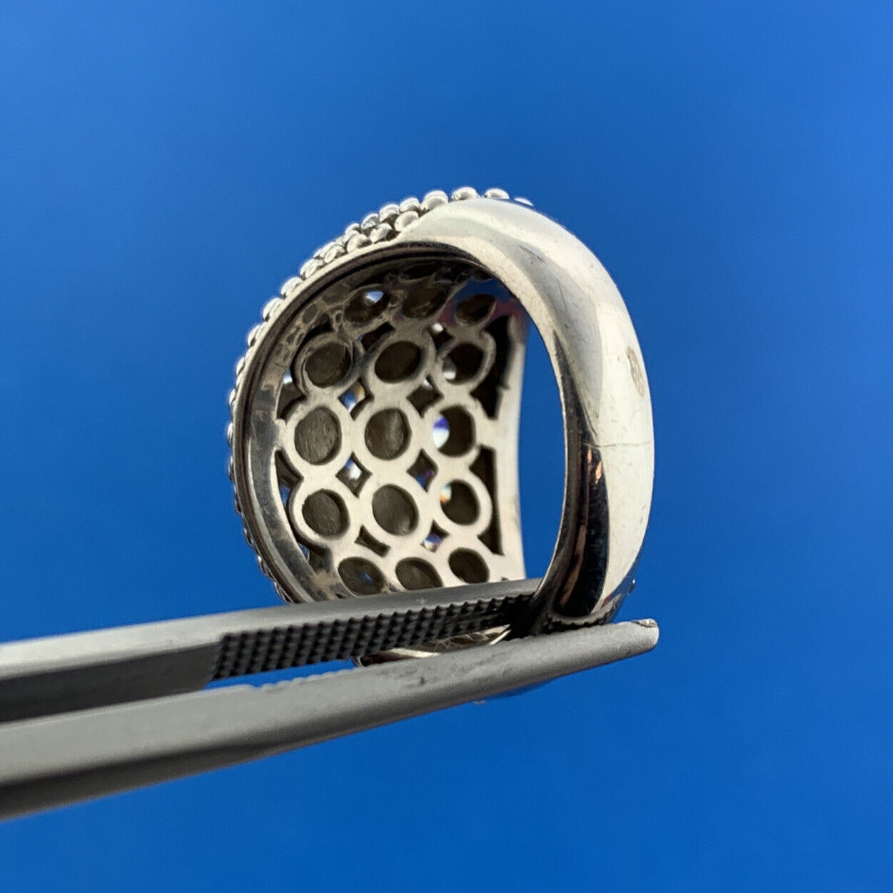 Silpada 925 Sterling Silver Cubic Zirconia CZ Sparkling Statement Dome Ring