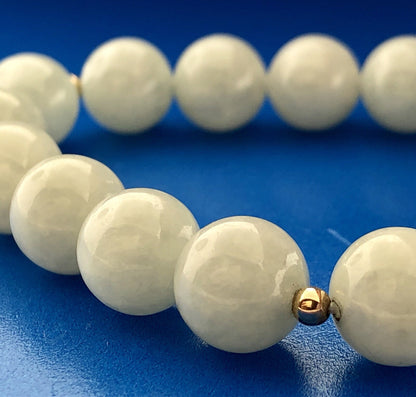 Vintage Sterling Silver 925 Jade Jadeite Ball Bead Protection Harmony Bracelet