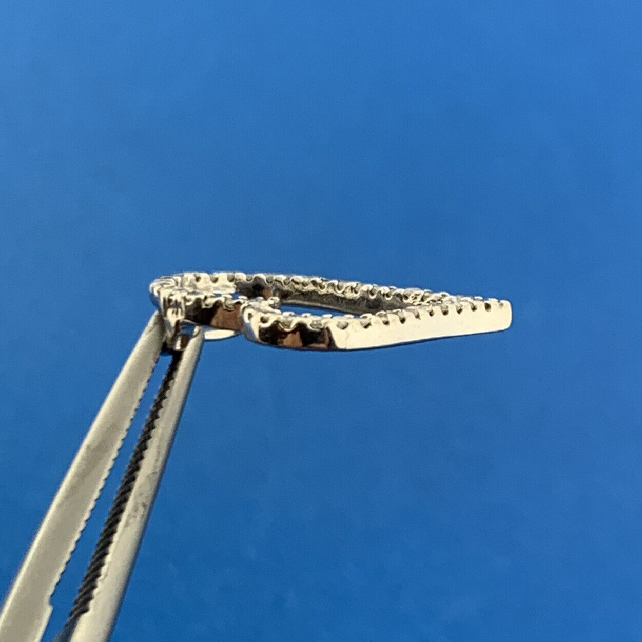 Designer 14K White Gold Diamond Modernist Heart Love Promise Bridal Pendant