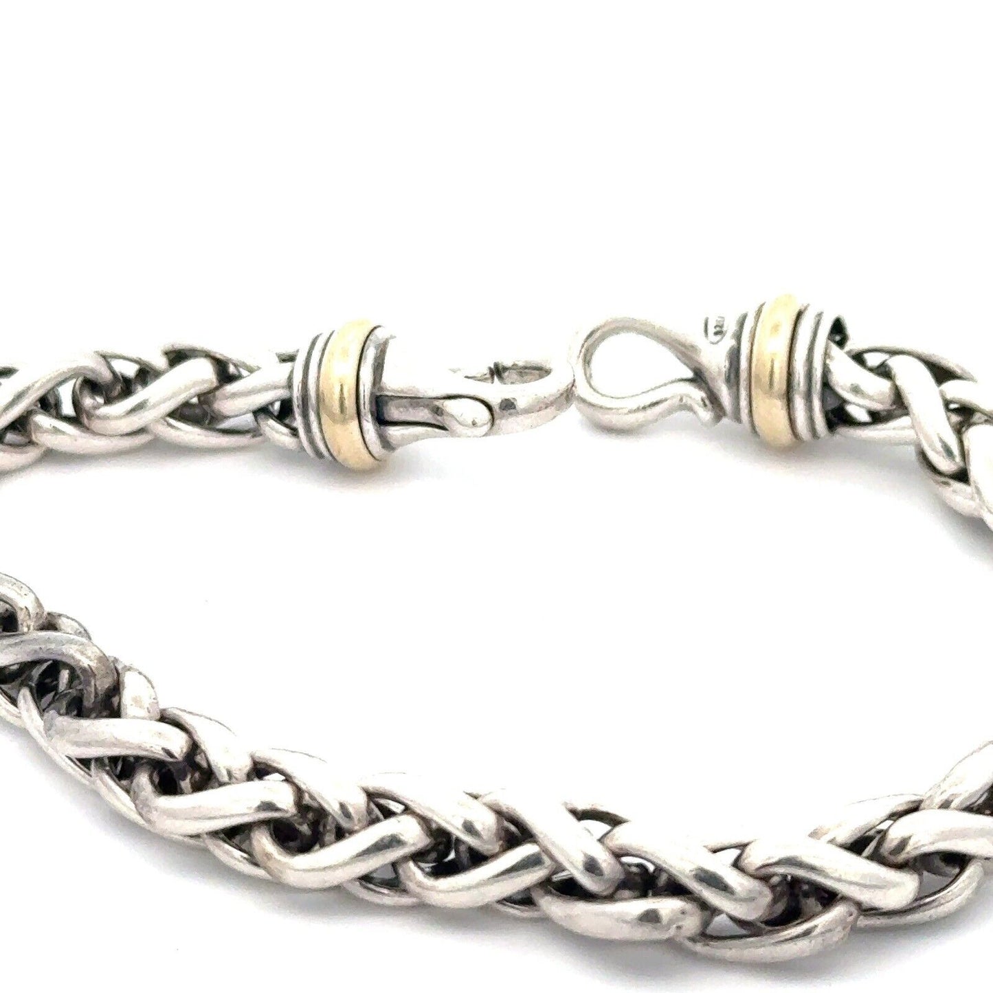 David Yurman 925 Sterling Silver 18K Yellow Gold Cable Classics Chain Bracelet