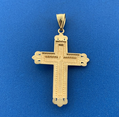 Michael Anthony MA 14K Yellow White Gold 3D Crucifix Cross Religious Pendant