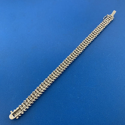 Designer 925 Sterling Silver Pave Diamond Statement Tennis Bracelet