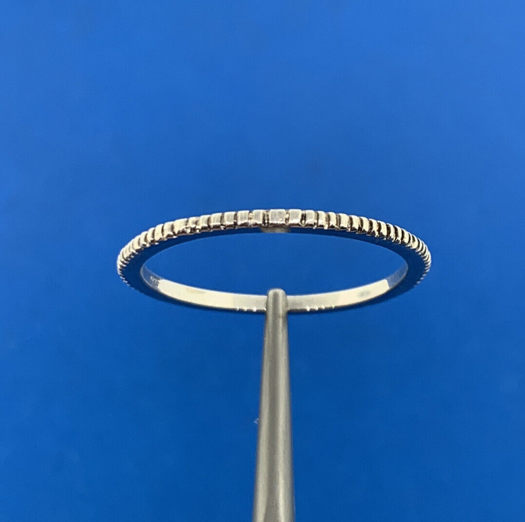 Stackable 925 Sterling Silver Ribbed Band Ring