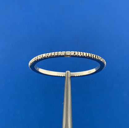 Stackable 925 Sterling Silver Ribbed Band Ring