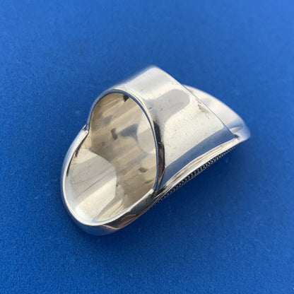 Designer BA Suarti 925 Sterling Silver Tortoise Shell Design Oval Statement Ring