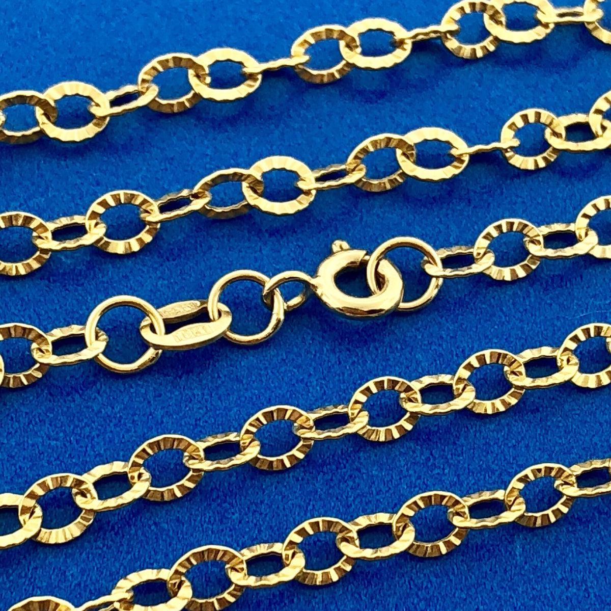 Michael Anthony MA Italy 10K Yellow Gold Textured Oval Link Chain Necklace