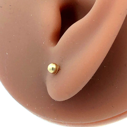 Designer 14K Yellow Gold Round Ball Starter Stud Earrings