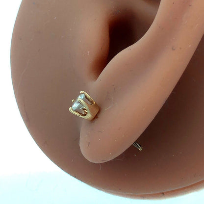 Designer 14K Yellow Gold Round Diamond Solitaire Screw Back Stud Earrings