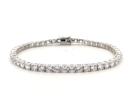 Designer ATR 925 Sterling Silver Round Cubic Zirconia Tennis Bracelet