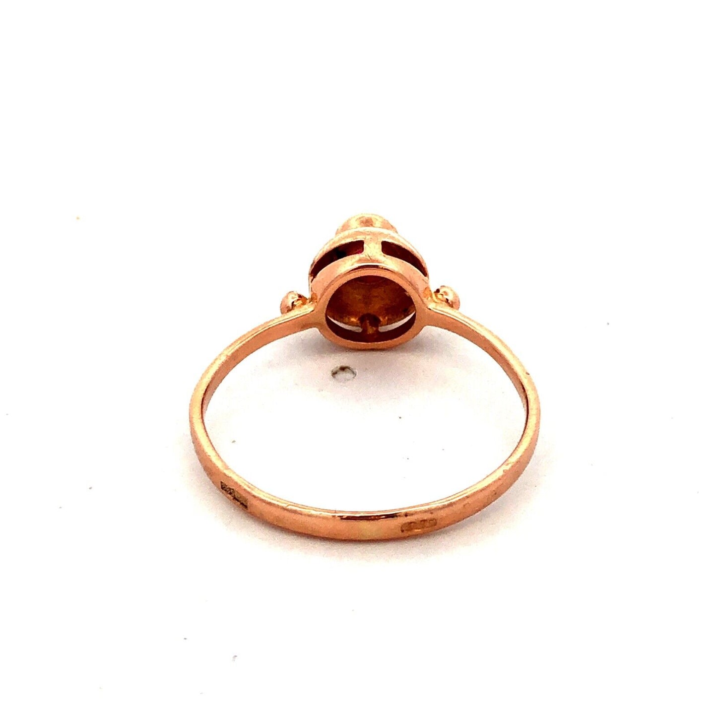 14K Rose Gold Designer Round Ruby Solitaire July Birthstone Dome Ring