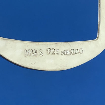 Modernist Taxco Mexico MWS Sterling Silver 925 Hammered Open Square Earrings