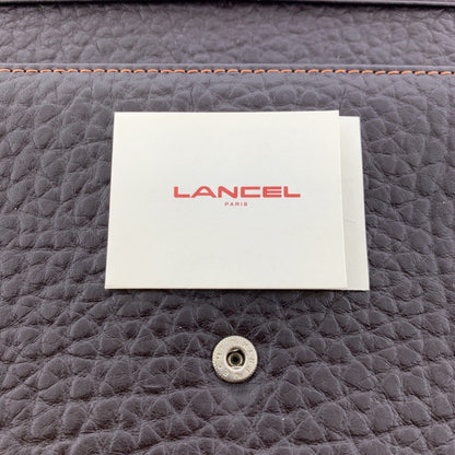 Authentic Lancel Paris Pebbled Chocolate Leather Billfold Clutch New Without Tag