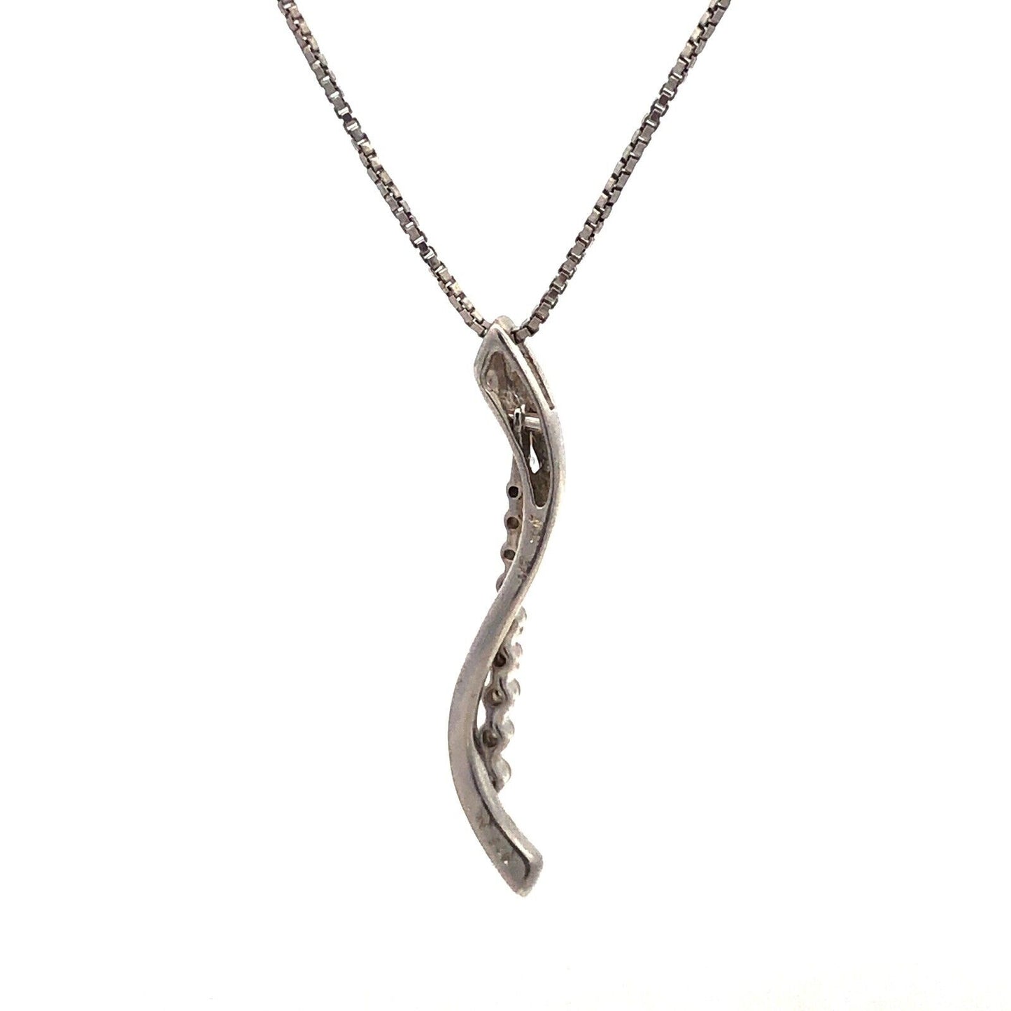 Sterling Silver Diamond Infinity Eternity Anniversary Pendant Necklace