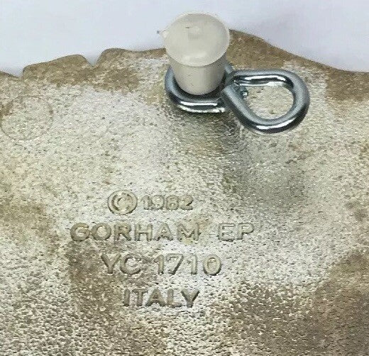 1982 Vintage Gorham Italy Silver Plated Brass Christmas Wreath Hot Cold Trivet