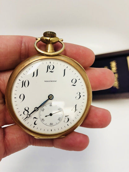 1907 Waltham 14K Gold Riverside Colonial Series Pocket Watch Original Box/COA