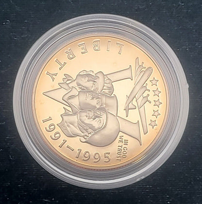 1991-1995 WWII 50th Anniversary Two Coin .900 Silver Proof Commemorative Set