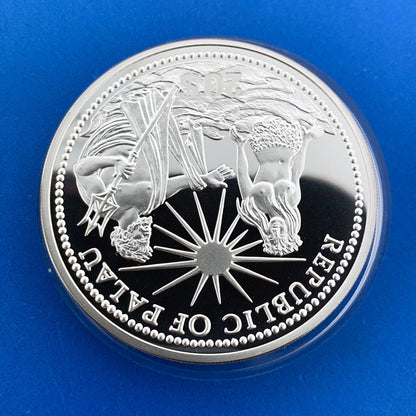 1994 Republic Palau $20 5 Oz Silver Independence Colorized Proof Coin Low Mntg