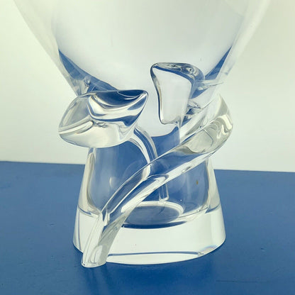 Mid Century Steuben Classic Hand Blown Art Glass Modernist Twist Flower Vase