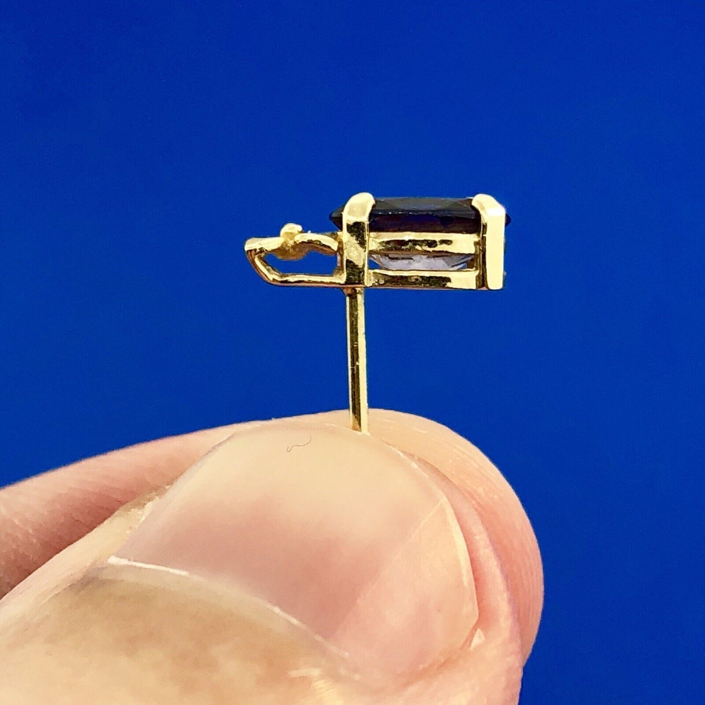 Designer Mexico 14K Yellow Gold Floral Motif Amethyst February Stud Earrings