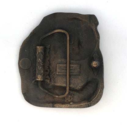 1978 Bergamot Brass Works Grizzly Bear W/Fish Statement Unisex Belt Buckle
