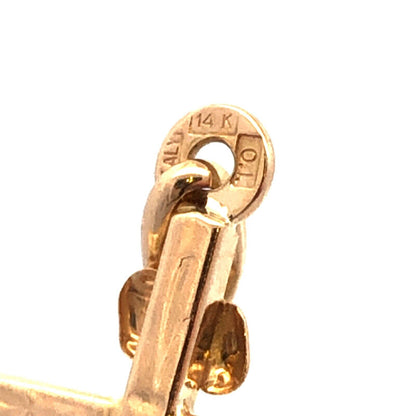 Designer Italy 14K Yellow Gold Polished Jesus Crucifix Cross Charm Pendant