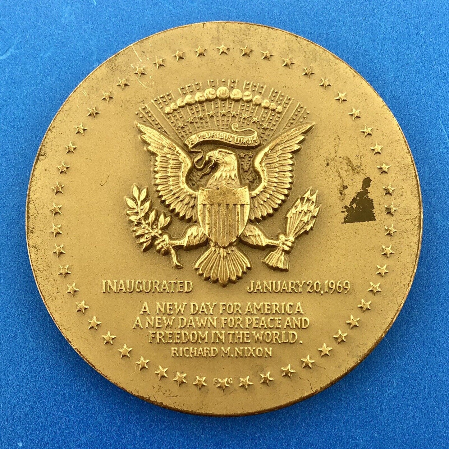 1969 United States Mint Richard Nixon Presidential Inauguration Bronze Medal