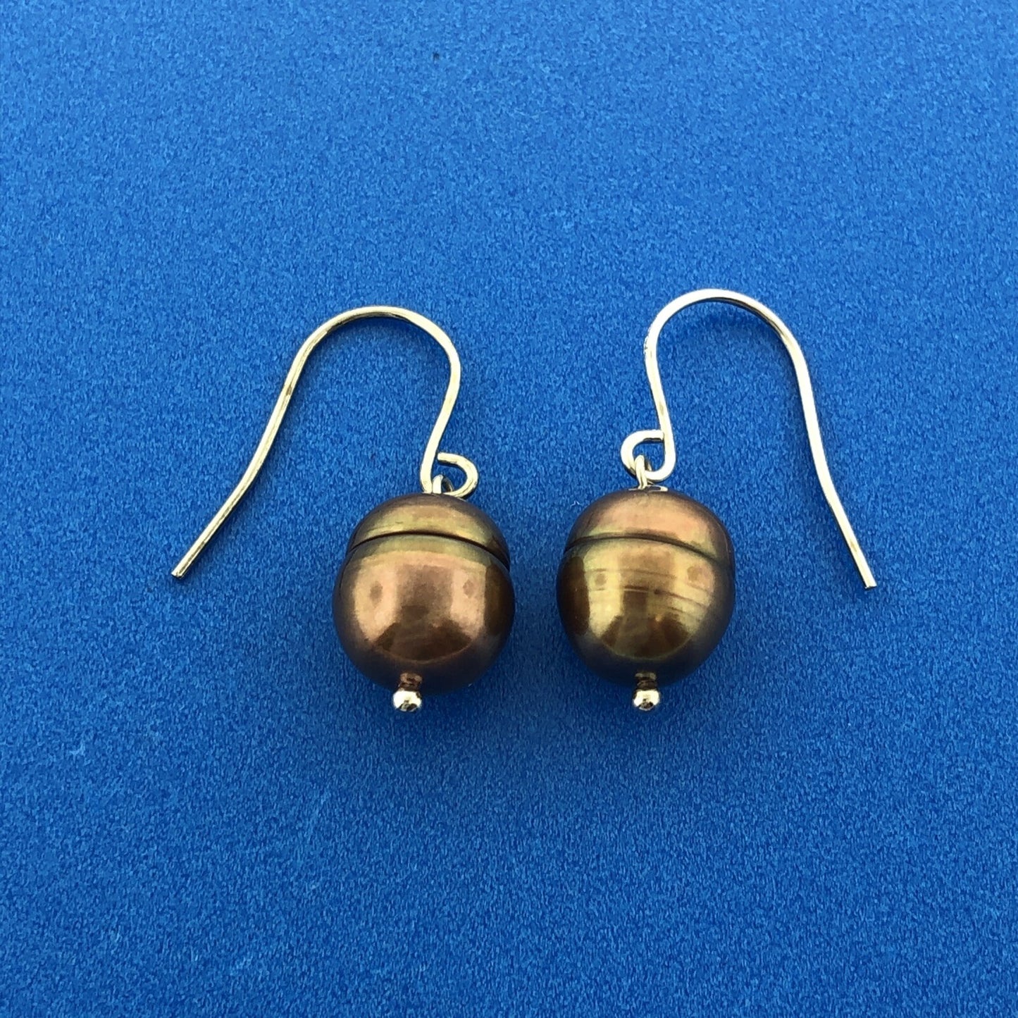 Honora Collection 925 Sterling Silver Oval Bronze Pearl Drop Dangle Earrings