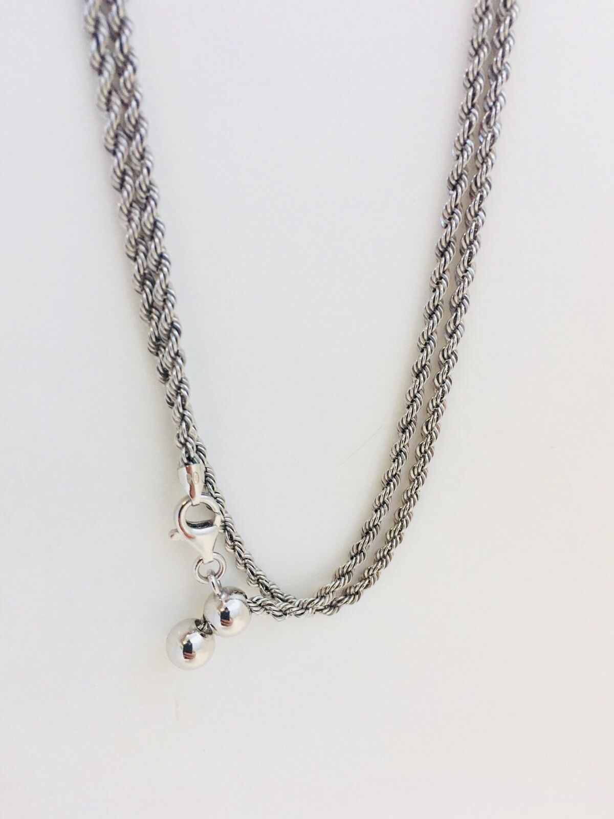 Designer Milor Italy Sterling Silver Twisted Rope Adjustable Lariat Necklace