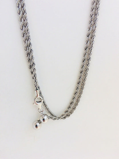 Designer Milor Italy Sterling Silver Twisted Rope Adjustable Lariat Necklace