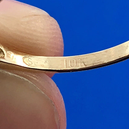 Exquisite Art Deco 10K Yellow Gold Diamond Amethyst Floral February Ring