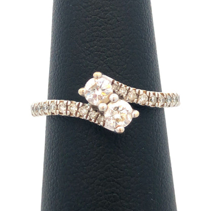 Zales 14K White Gold Ever Us Diamond Duo Bypass Engagement Promise Bridal Ring