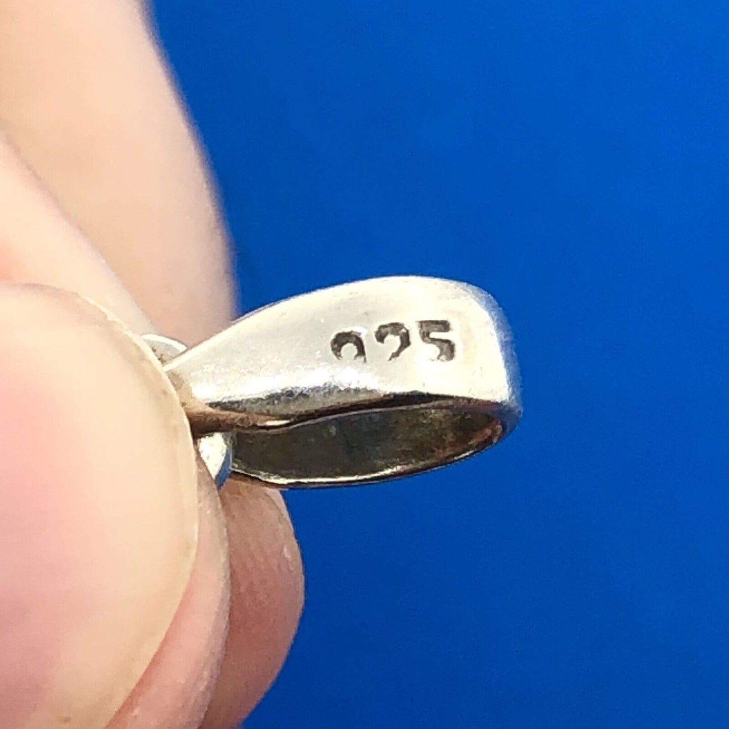 Vintage 925 Sterling Silver Amethyst Cabochon Statement Cross February Pendant