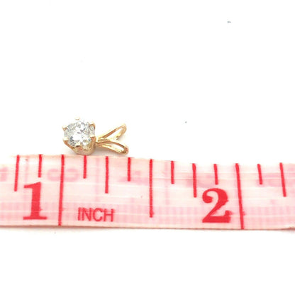 Designer 14K Yellow Gold Round Diamond Solitaire Anniversary Drop Pendant