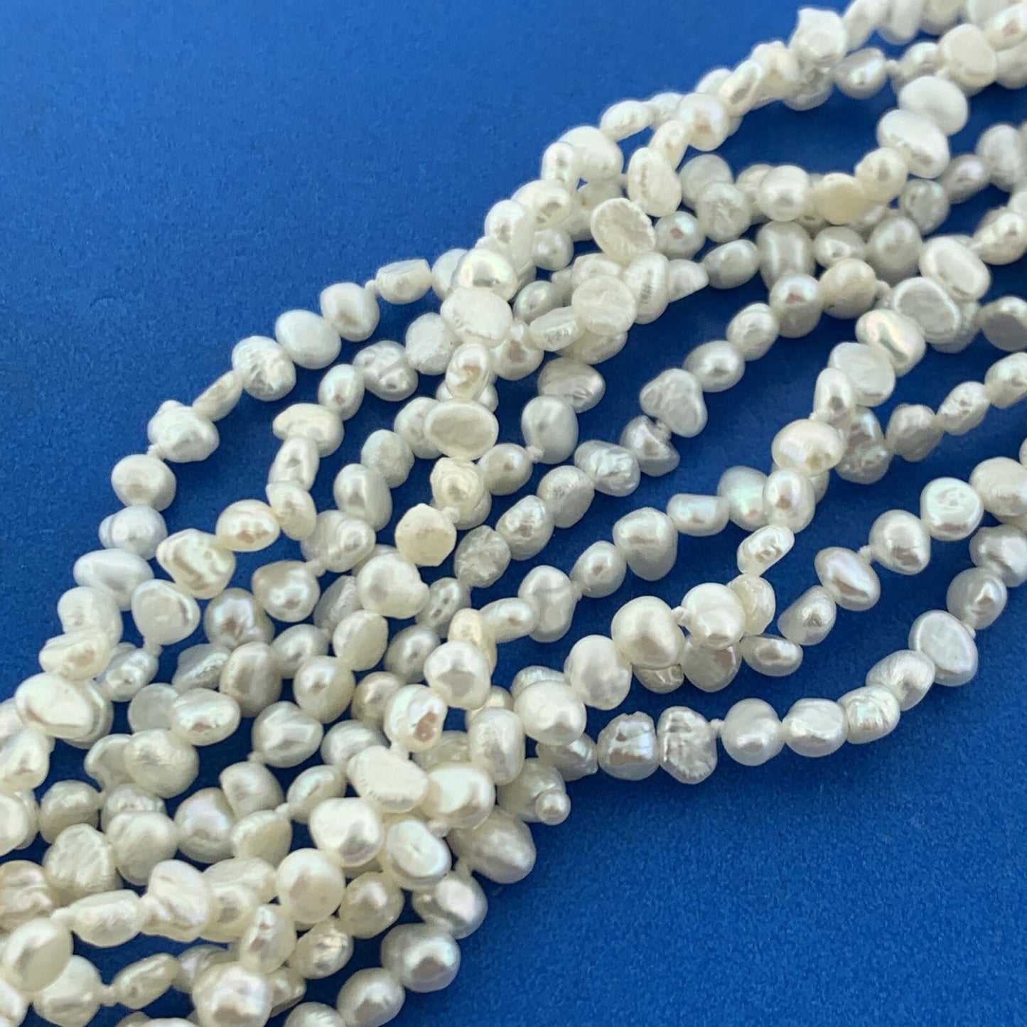 Vintage Silver Tone Handknotted White Pearl Black Onyx Statement Choker Necklace
