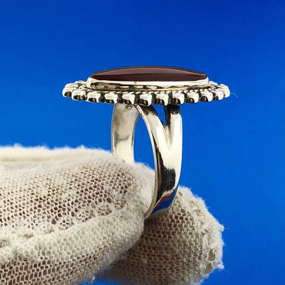 Vintage Bell Trading Post Native American 925 Sterling Silver Red Carnelian Ring