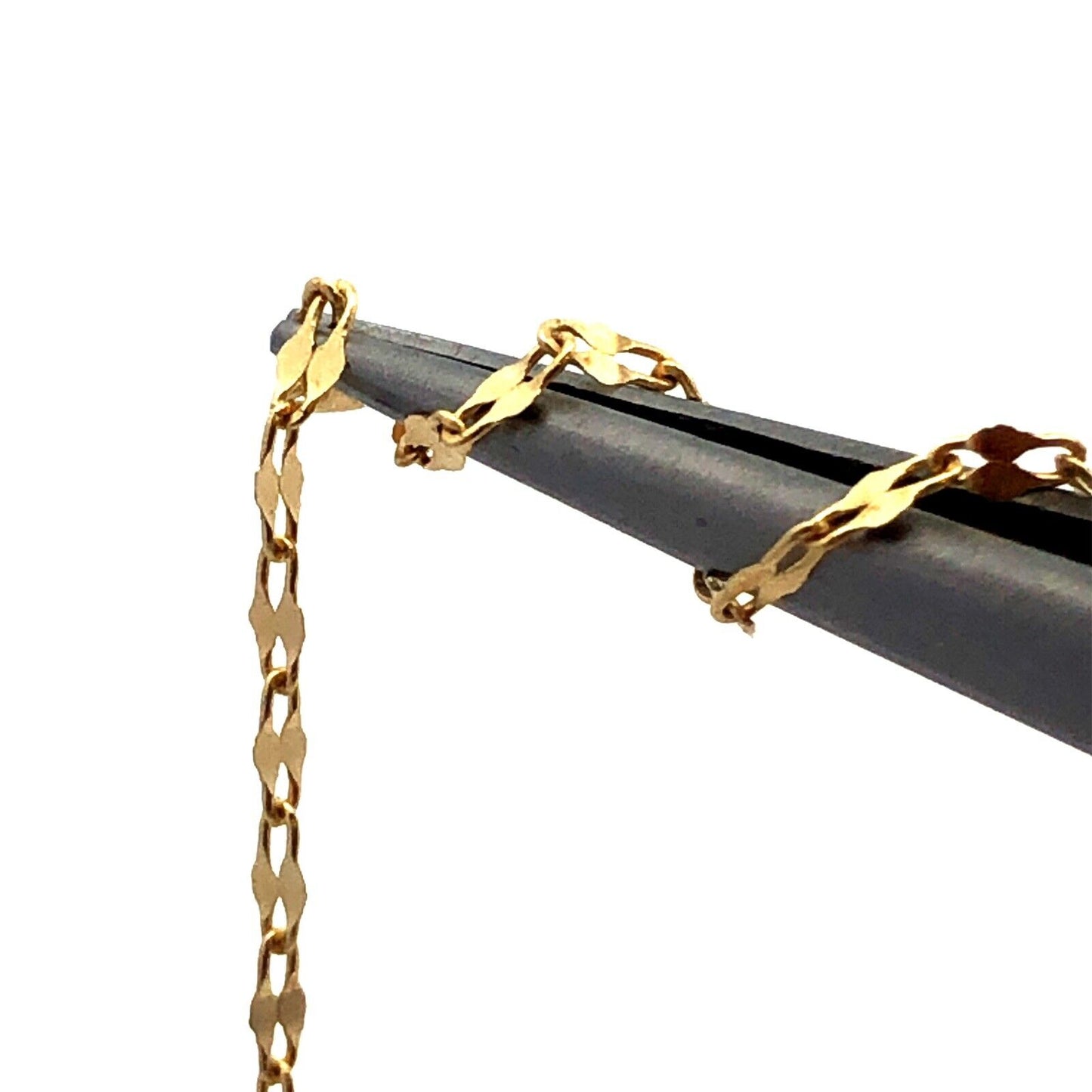 10K Yellow Gold Designer Fancy Cut Mariner's Link Chain Necklace