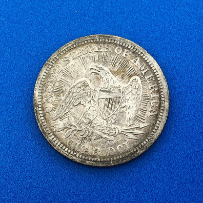 1853 P Silver Seated Quarter Dollar Arrows Rays No Motto Philadelphia Mint Coin